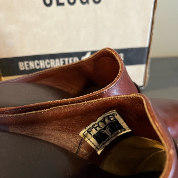 FRYE Vintage 1970’s Leather And Wood Clogs - Picture 9 of 14